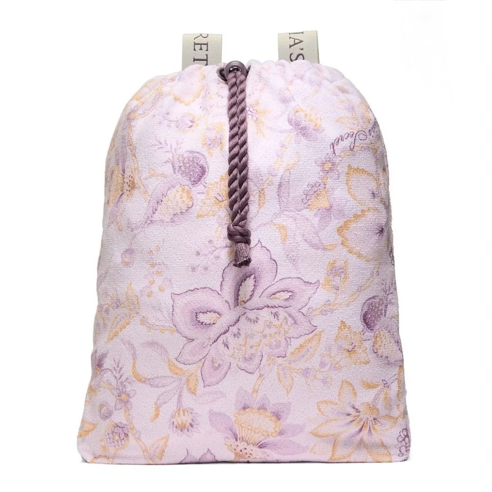 Victoria’s Secret 2 in 1 Beach Towel Backpack Pool Bag Purple Floral NWT